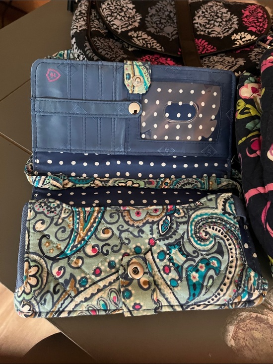 Vera Bradley Handbags - Vera Bradley Floral Quilted Shoulder Bag in Black Pink / wallet lot